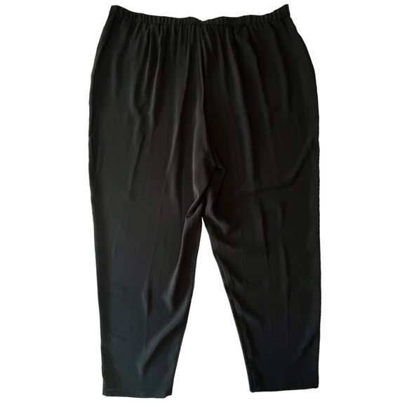 Eileen Fisher Black Silk Georgette Slouchy Ankle Pant in Black | 2X NWT - Picture 2 of 9